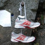 shoes hung up at pre's rock