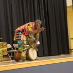 Alseny Yansane performs Guinean drum and dance.